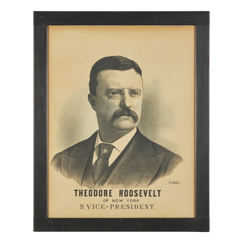 [Presidential] Koehler, Joseph. Theodore Roosevelt of New-York for Vice-President : [Presidential] Koehler, Joseph. Theodore Roosevelt of New-York for Vice-President New York: Jos. Koehler, ca. 1900. Lithograph poster, 26 1/2 x 20 1/2 in. (sight) (660 x 520 mm). Presidential
