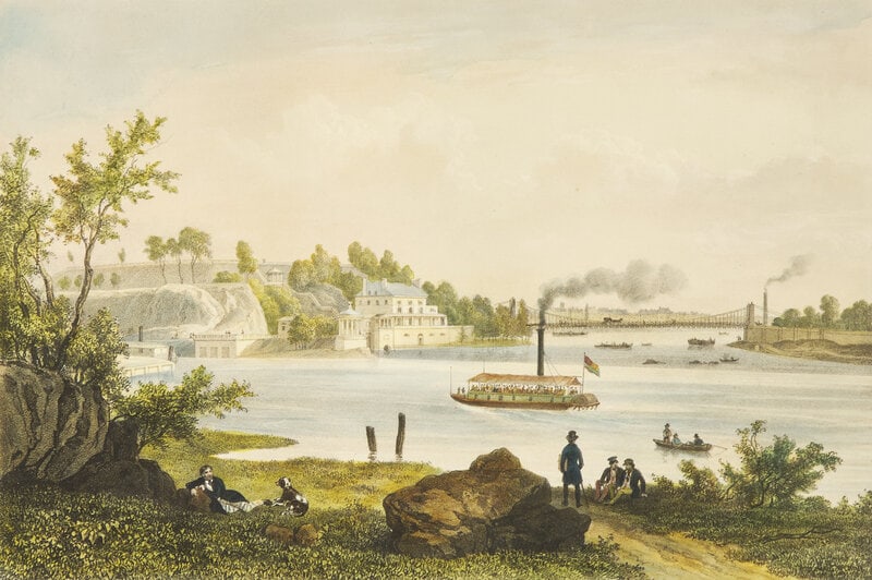 [Prints] Group of Nine Philadelphia Related Prints: [Prints] Group of Nine Philadelphia Related Prints Including: Kollner, Augustus. Fairmount Water-Works. New York/Paris: Goupil Vibert & Co. (ca. 1848). Hand-colored lithograph, 9 1/4 x 12 1/2