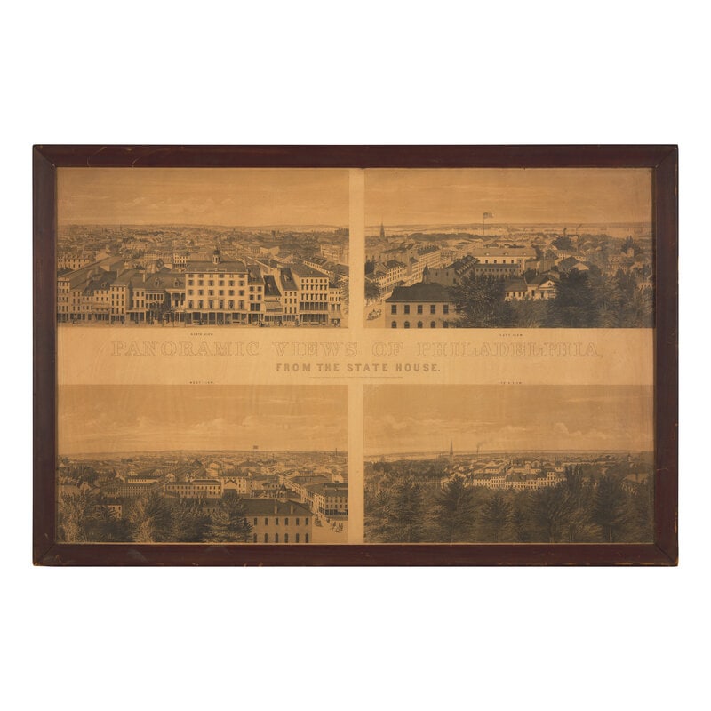 [Prints] Whitefield, Edwin. Panoramic Views of Philadelphia from the State House: [Prints] Whitefield, Edwin. Panoramic Views of Philadelphia from the State House New York: Wm. Endicott & Co., 1850. Tinted lithograph. 25 1/2 x 40 3/8 in. (648 x 1,025 mm). Mat burn; toned;