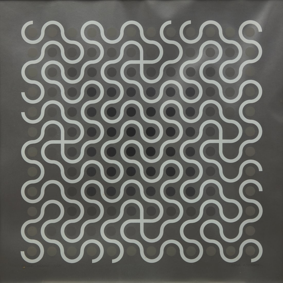 Edna Andrade (American, 1917-2008) Silver Moons, c. 1969 (1 of 3)