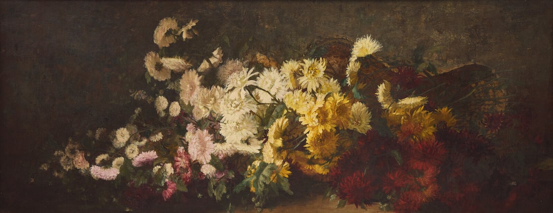 Julia McEntee Dillon (American, 1834-1919) Chrysanthemums (1 of 3)