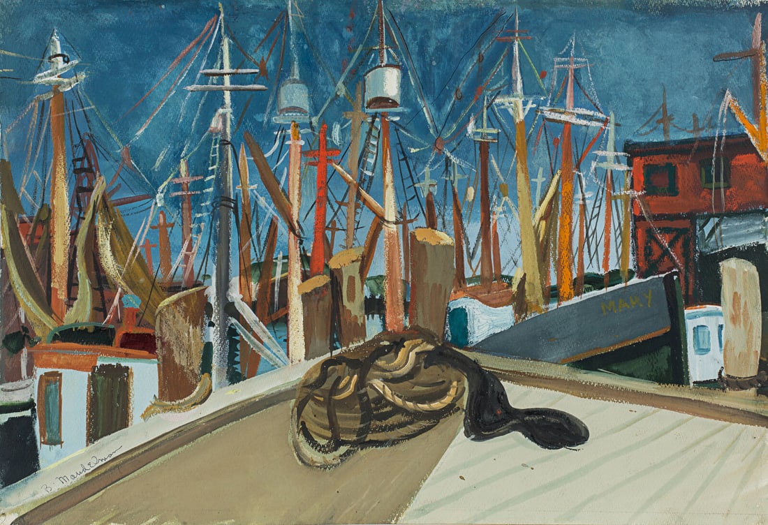 Beatrice Mandelman (American, 1912-1998) Fishing Boats, c. 1940s (1 of 1)