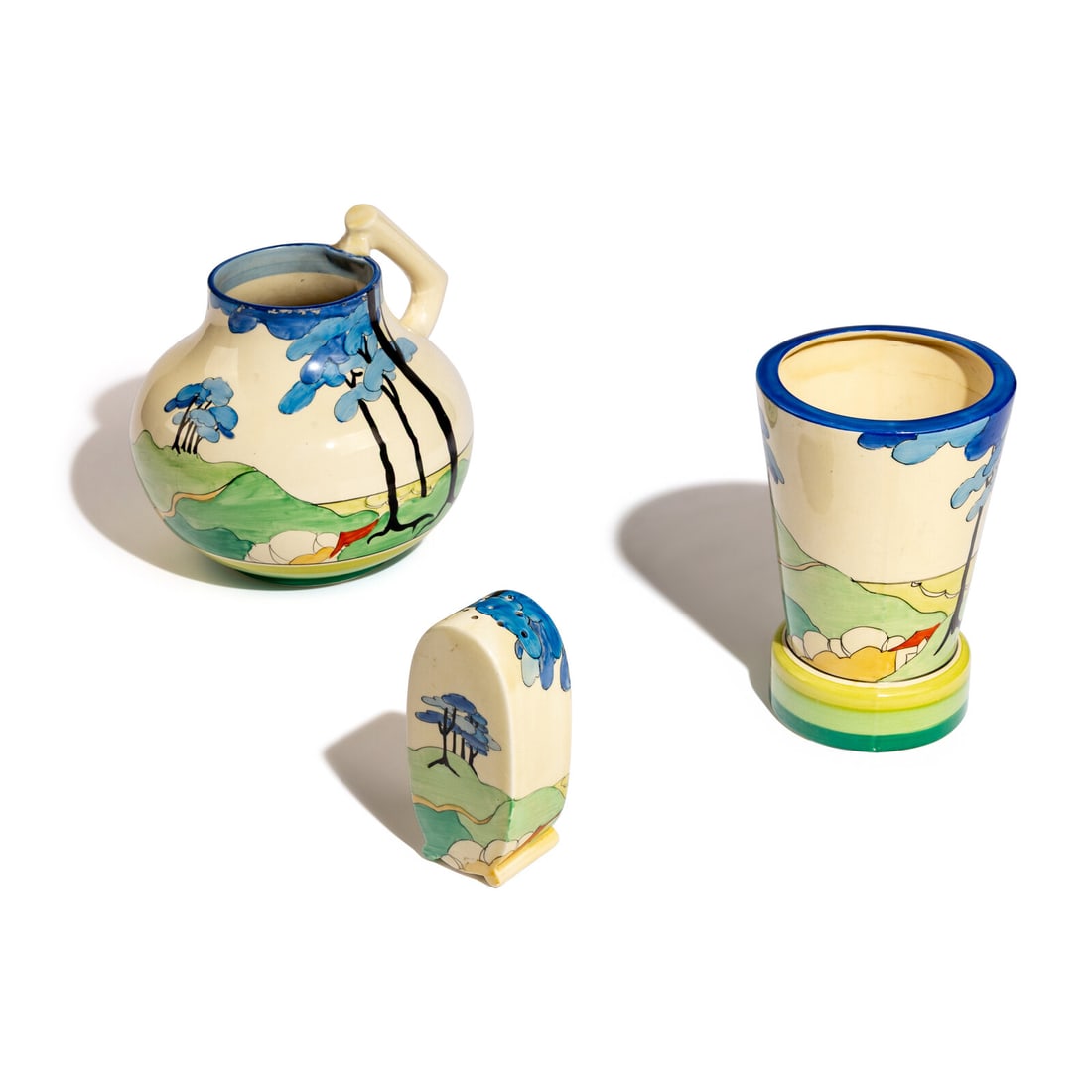 Clarice Cliff (English, 1899-1972) Blue Firs pattern group, c. 1933-37 (1 of 5)