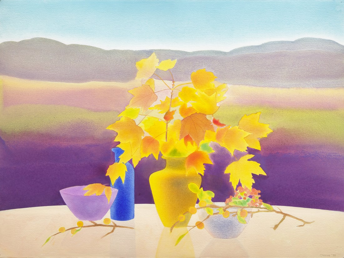 Elizabeth Osborne (American, b. 1936) Belmont Autumn III, 1988: Elizabeth Osborne (American, b. 1936) Belmont Autumn III, 1988 watercolor on paper signed OSBORNE and dated (lower right) 22 1/2 x 30 inches. This lot is located in Philadelphia. Provenance: Marian Lo