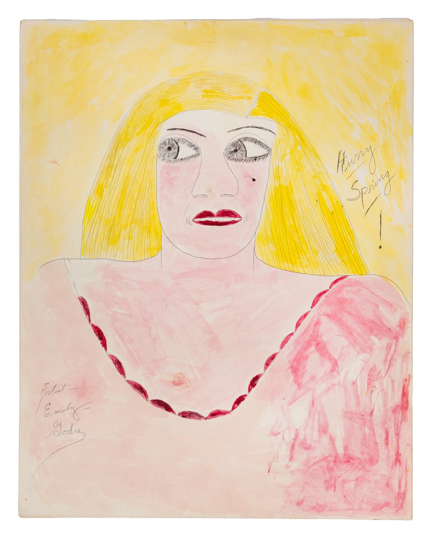 Lee Godie (American, 1908-1994) Blonde Woman (1 of 2)