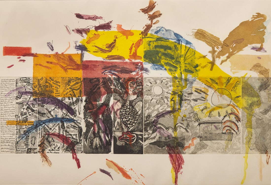 Joan Snyder (American, b. 1940) Resurrection, 1978-81: Joan Snyder (American, b. 1940) Resurrection, 1978-81 photo etching, soft-ground etching, color sugar lift aquatint, open bite, and line etching on Arches signed, titled, dated and numbered 1/25 in pe