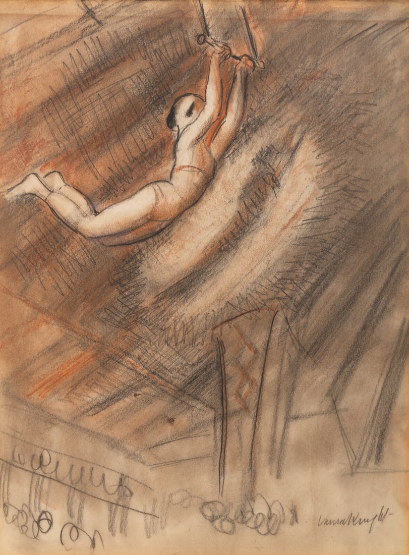Dame Laura Knight (British, 1877-1970) Up in the Air (The Trapeze Artist) (1 of 4)