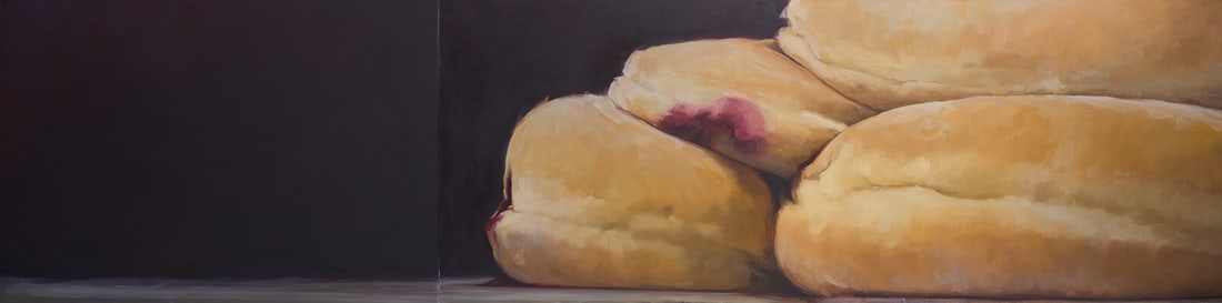 Emily Eveleth (American, b. 1960) Truce, 2005: Emily Eveleth (American, b. 1960) Truce, 2005 oil on canvas (2 canvases) each signed Emily Eveleth, titled and dated (verso) Overall: 44 x 177 inches. From a Distinguished Private Collection, New York