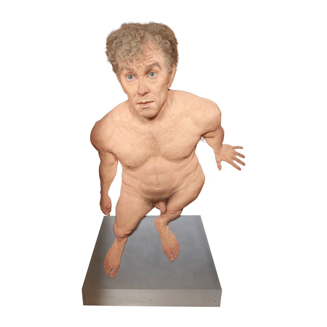 Evan Penny (Canadian, b. 1953) Aerial, 2005: Evan Penny (Canadian, b. 1953) Aerial, 2005 silicone, pigment, hair, fabric, aluminum 106 x 60 x 13 inches. From a Distinguished Private Collection, New York This lot is located in Philadelphia. Prove