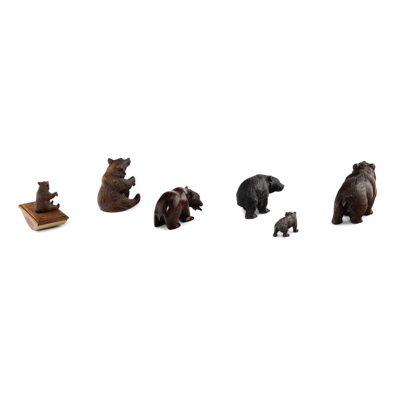 A Group of Six Black Forest Carved Bears - 2