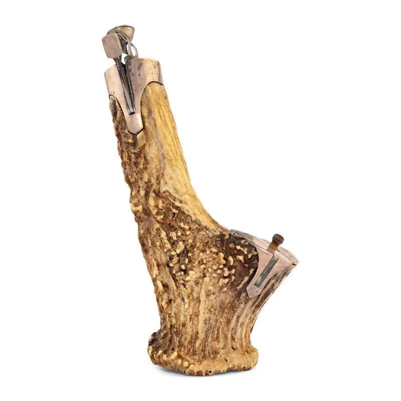 A German Silver Stag Horn Flint Strike and Cigar Cutter - 2