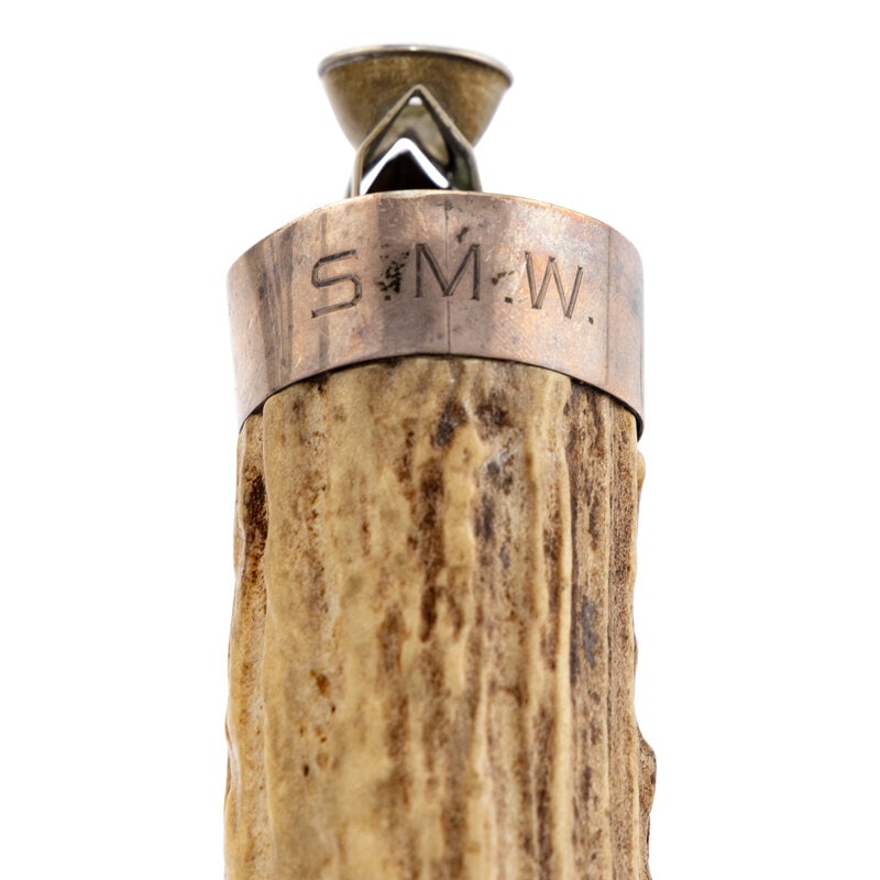 A German Silver Stag Horn Flint Strike and Cigar Cutter - 3