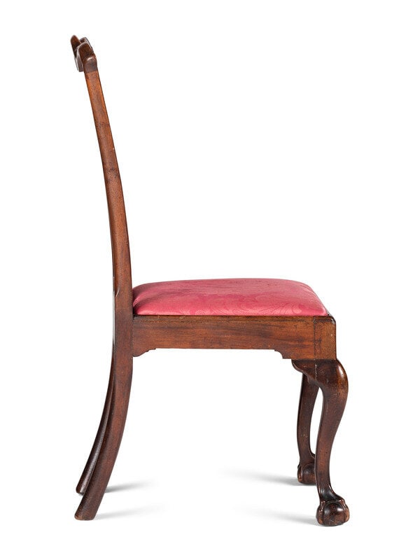 A Chippendale Carved and Figured Mahogany Claw-and-Ball Foot Side Chair - 3