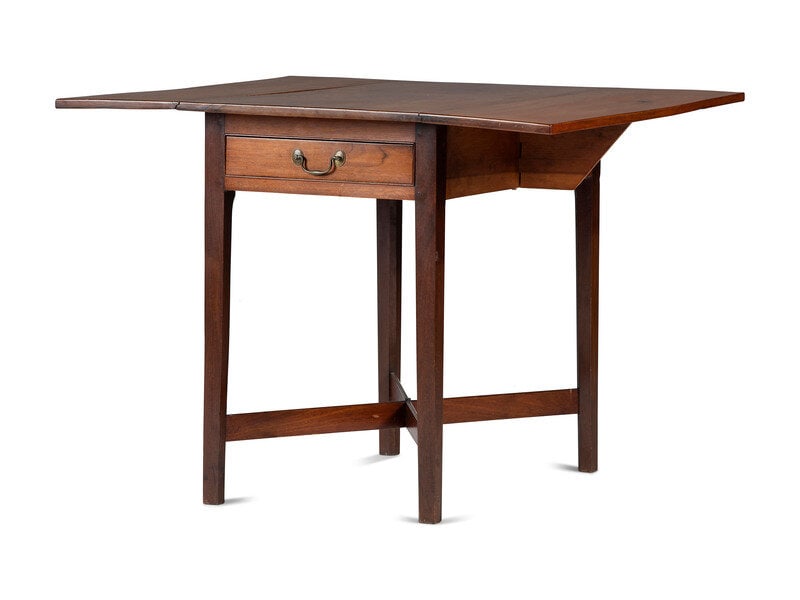 A Federal Cherrywood X-Form Stretcher Pembroke Table (1 of 4)