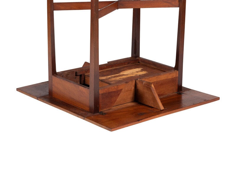 A Federal Cherrywood X-Form Stretcher Pembroke Table - 3