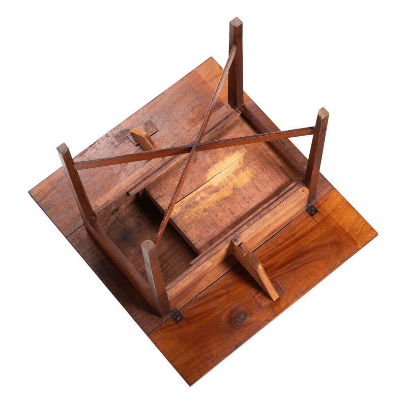 A Federal Cherrywood X-Form Stretcher Pembroke Table - 4