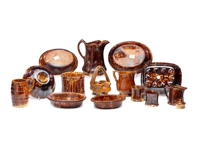 Thirteen Rockingham Glazed Table Articles - 2