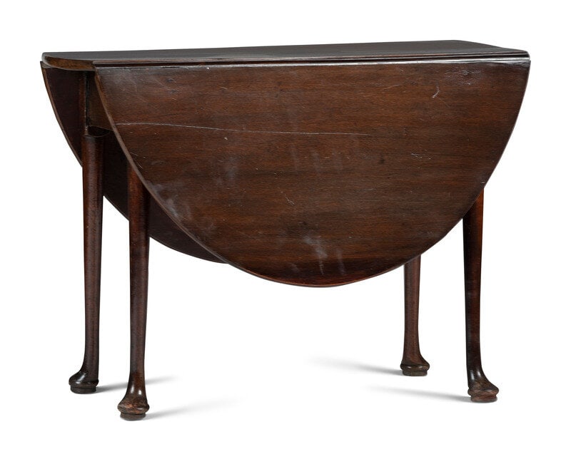 A George III Carved Mahogany Drop-Leaf Table: A George III Carved Mahogany Drop-Leaf Table Circa 1760 Height 27 3/4 x length 37 3/4 x width 15 inches (closed). This lot is located in Cincinnati. 