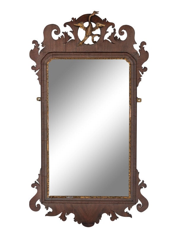 A Chippendale Carved and Parcel-Gilt Mahogany Looking Glass (1 of 1)