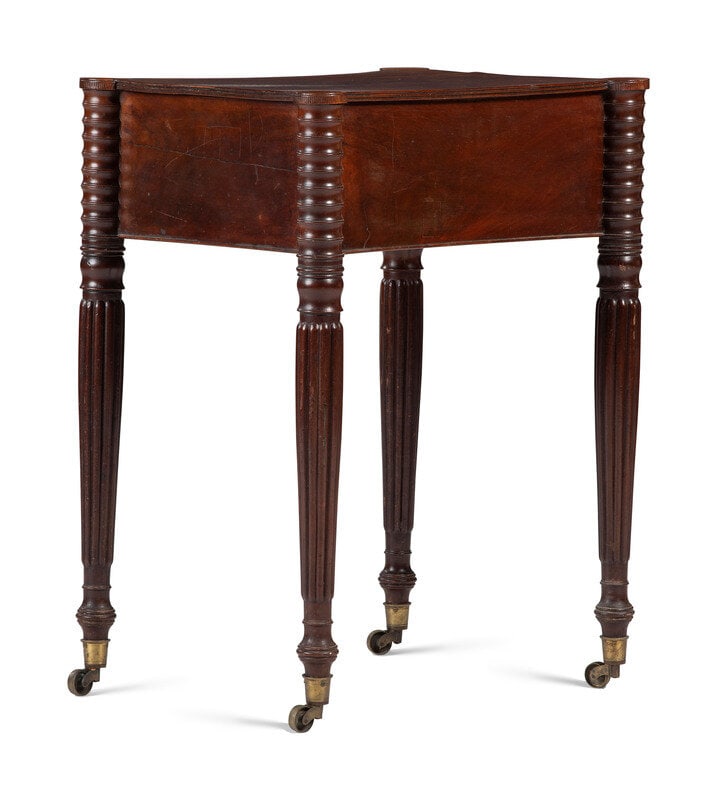 A Classical Carved and Figured Mahogany Two-Drawer Work Stand - 3