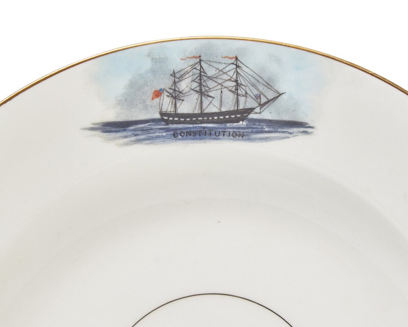 A French Porcelain Commemorative "Constitution" Soup Plate Made for the American Market - 2