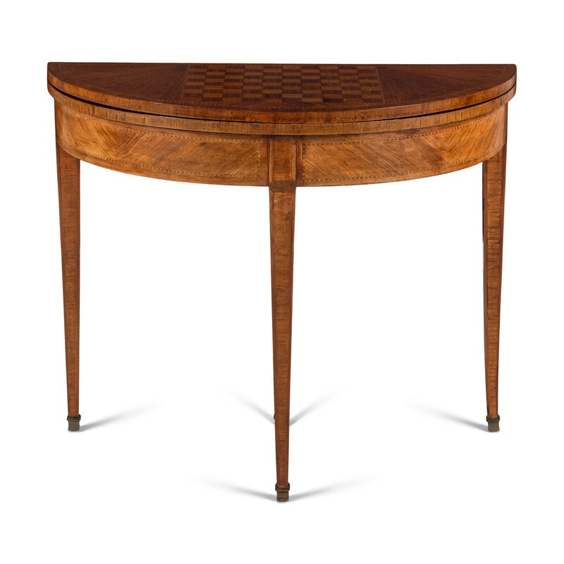 A George III Style Satinwood and Marquetry Game Table (1 of 3)