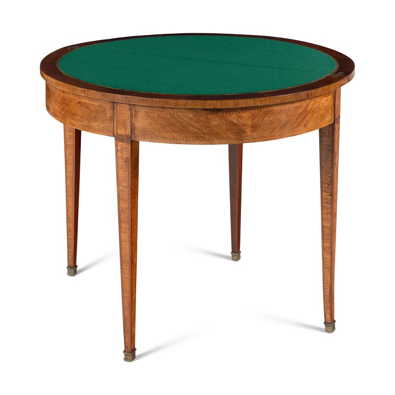 A George III Style Satinwood and Marquetry Game Table - 2