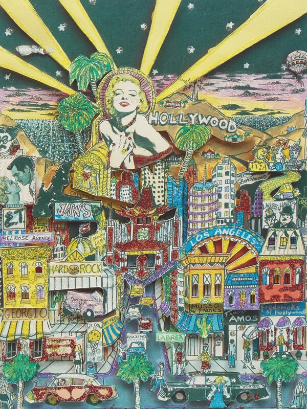 Charles Fazzino (American, b. 1955) Hollywood: Charles Fazzino(American, b. 1955)Hollywoodthree dimensional serigraph with glittersigned, titled and numbered 197/475 in ink 8 x 6 inches. This lot is located in Philadelphia. Size8 x 6