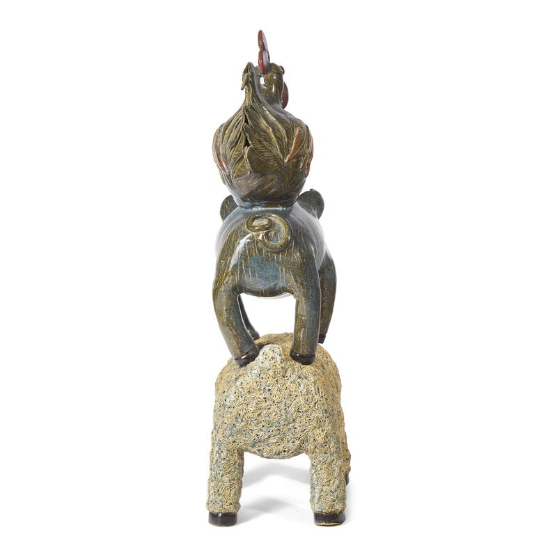 Lin Craven (1946-2011), A Glazed Stoneware Stacked Animal Group: Sheep, Pig, and Rooster - 3