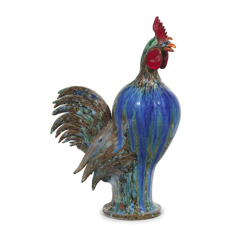 Charlie West, A Glazed Stoneware Work: Two Headed Rooster - 2