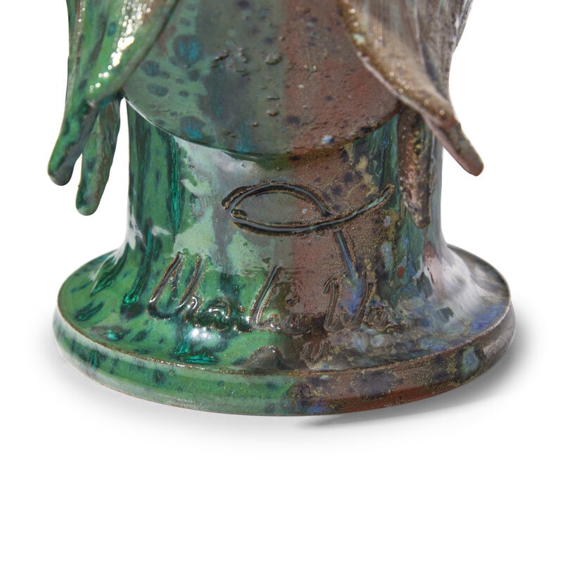 Charlie West, A Glazed Stoneware Work: Two Headed Rooster - 4