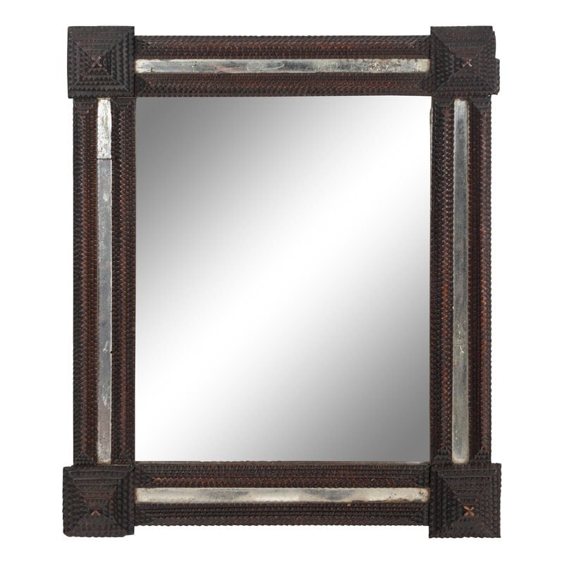 Two Tramp Art Mirrors - 2