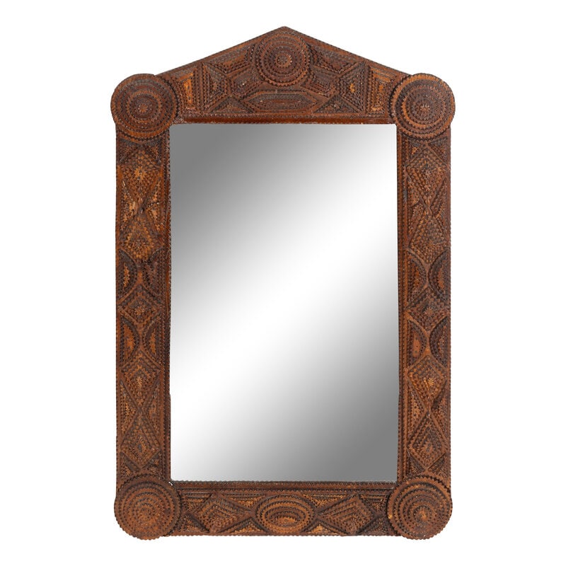 Two Tramp Art Mirrors - 3