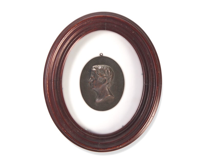 American School 19th Century, A Cast Bronze Profile Portrait of William H. Seward (1801-1872) - 2