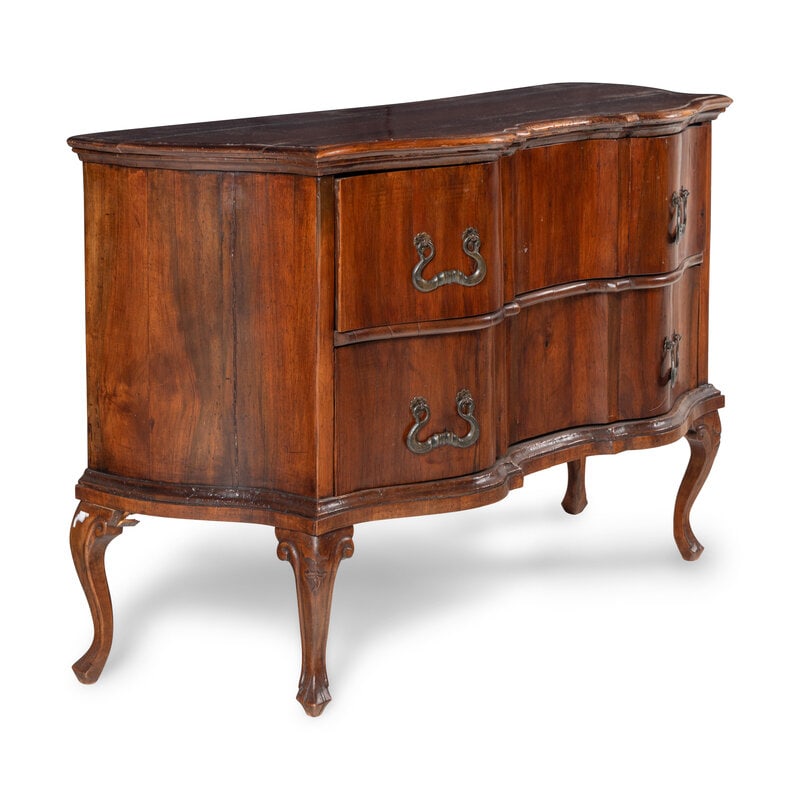 An Italian Rococo-Style Walnut Chest - 2