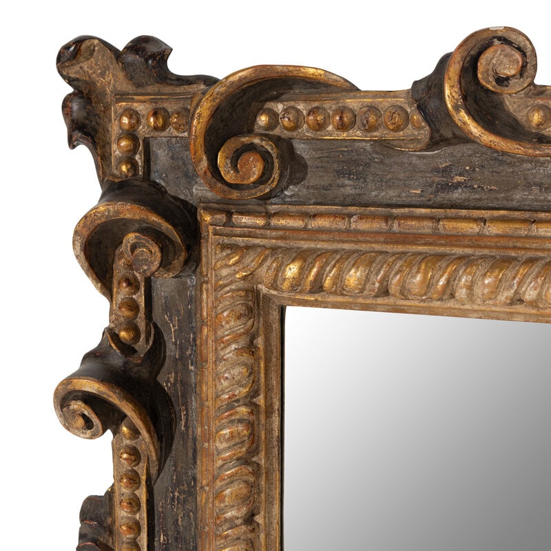 An Italian Baroque Style Parcel Gilt and Paint Decorated Mirror - 2