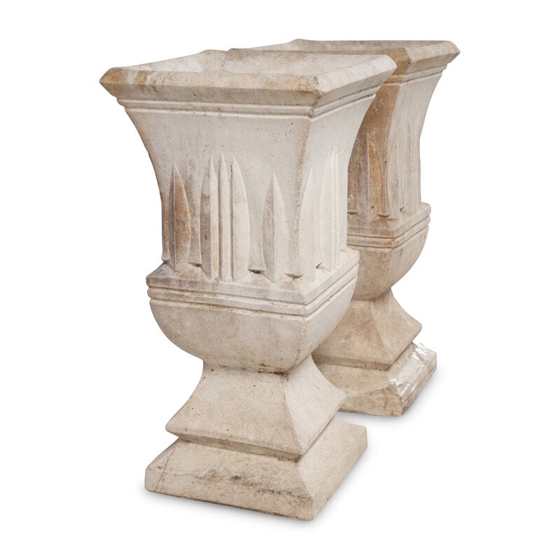 A Pair of Art Deco Cast Composition Jardinières - 2