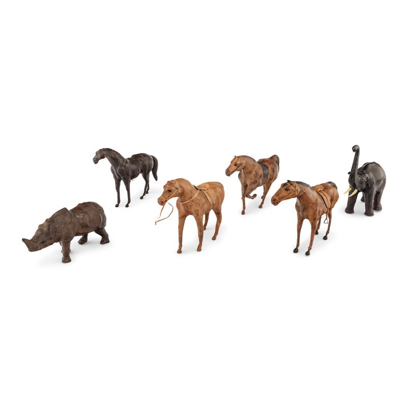 A Group of Six Leather Animal Figures - 2