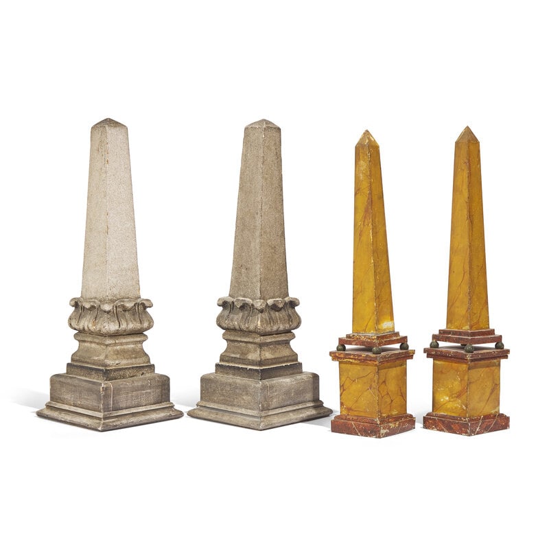 Two Pairs of Painted Obelisks - 2