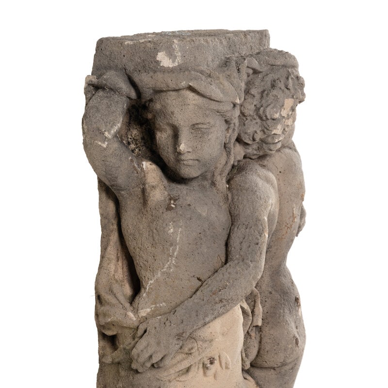 A Cast Stone Garden Figural Group - 2