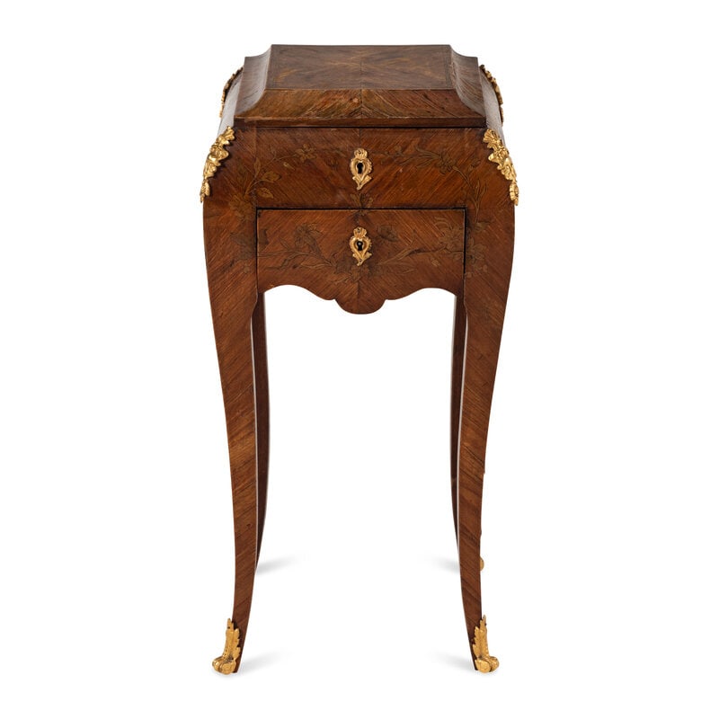 A Louis XV Style Gilt-Bronze Mounted and Marquetry Inlaid Walnut Dressing Table (1 of 3)