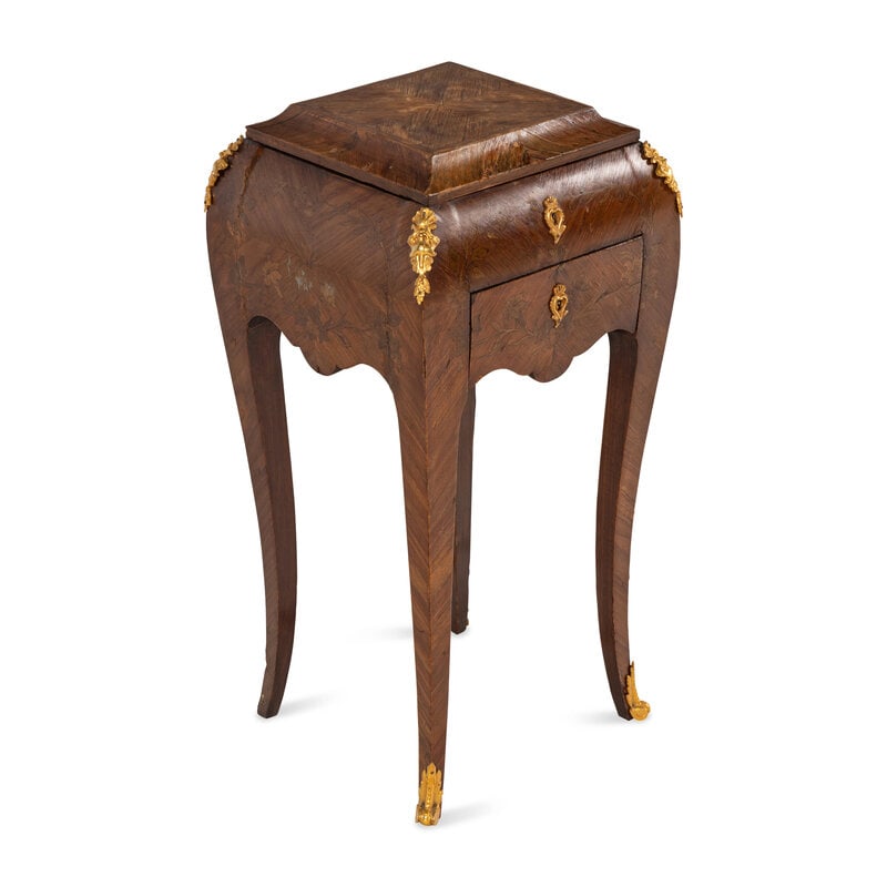 A Louis XV Style Gilt-Bronze Mounted and Marquetry Inlaid Walnut Dressing Table - 2
