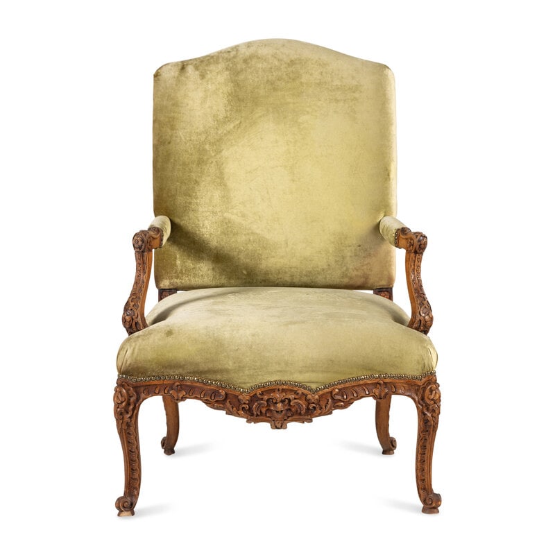A Louis XV Style Carved Walnut Fauteuil 20th century (1 of 2)
