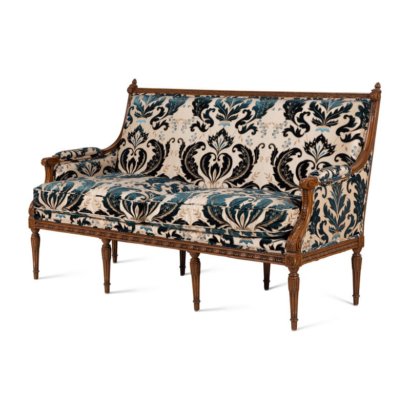 A Four Piece Suite of Louis XVI Style Carved Beechwood Seat Furniture - 2