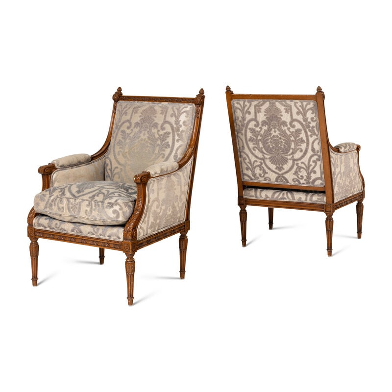 A Four Piece Suite of Louis XVI Style Carved Beechwood Seat Furniture - 4