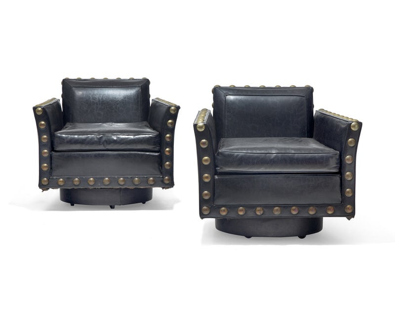 Siebe Baker 20th Century Pair of Revolving Vinyl Club Chairs, c. 1960 - 2
