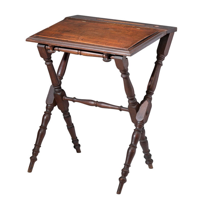 [Civil War] Folding desk table possibly used in the field during the Civil War. : [Civil War] Folding desk table possibly used in the field during the Civil War. Property from the James Milgram, M.D., Collection of Ephemeral Americana and Historical Documents This lot is located
