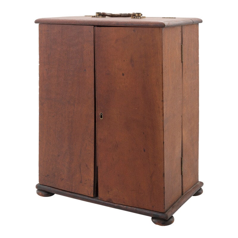 [Medicine] 19th Century wooden cased apothecary cabinet. : [Medicine] 19th Century wooden cased apothecary cabinet. Property from the James Milgram, M.D., Collection of Ephemeral Americana and Historical Documents This lot is located in Cincinn