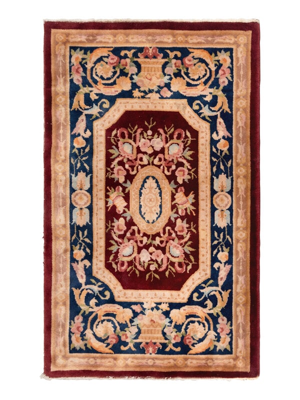 An Aubusson Style Mat: An Aubusson Style Mat Second Half 20th Century 4 feet 7 inches x 2 feet 11 inches. This lot is located in Chicago. ConditionNo significant damage or repairs. Normal signs of wear from gentle use.