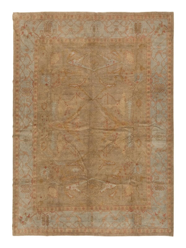 An Oushak Carpet: An Oushak Carpet 13 feet x 11 feet. Property from a Private Family Trust This lot is located in Chicago. Condition Chemically washe